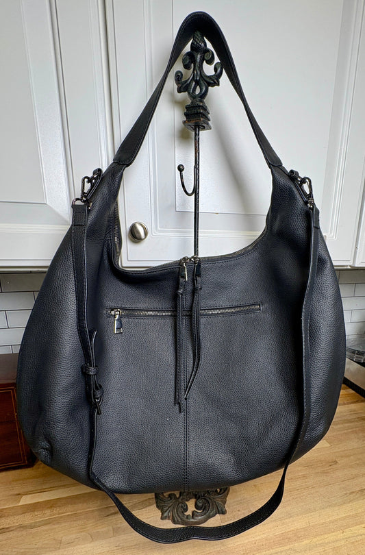 Sophia Delli Paris Black Leather Shoulder Tote and Crossbody Bag – Brand New with Tags