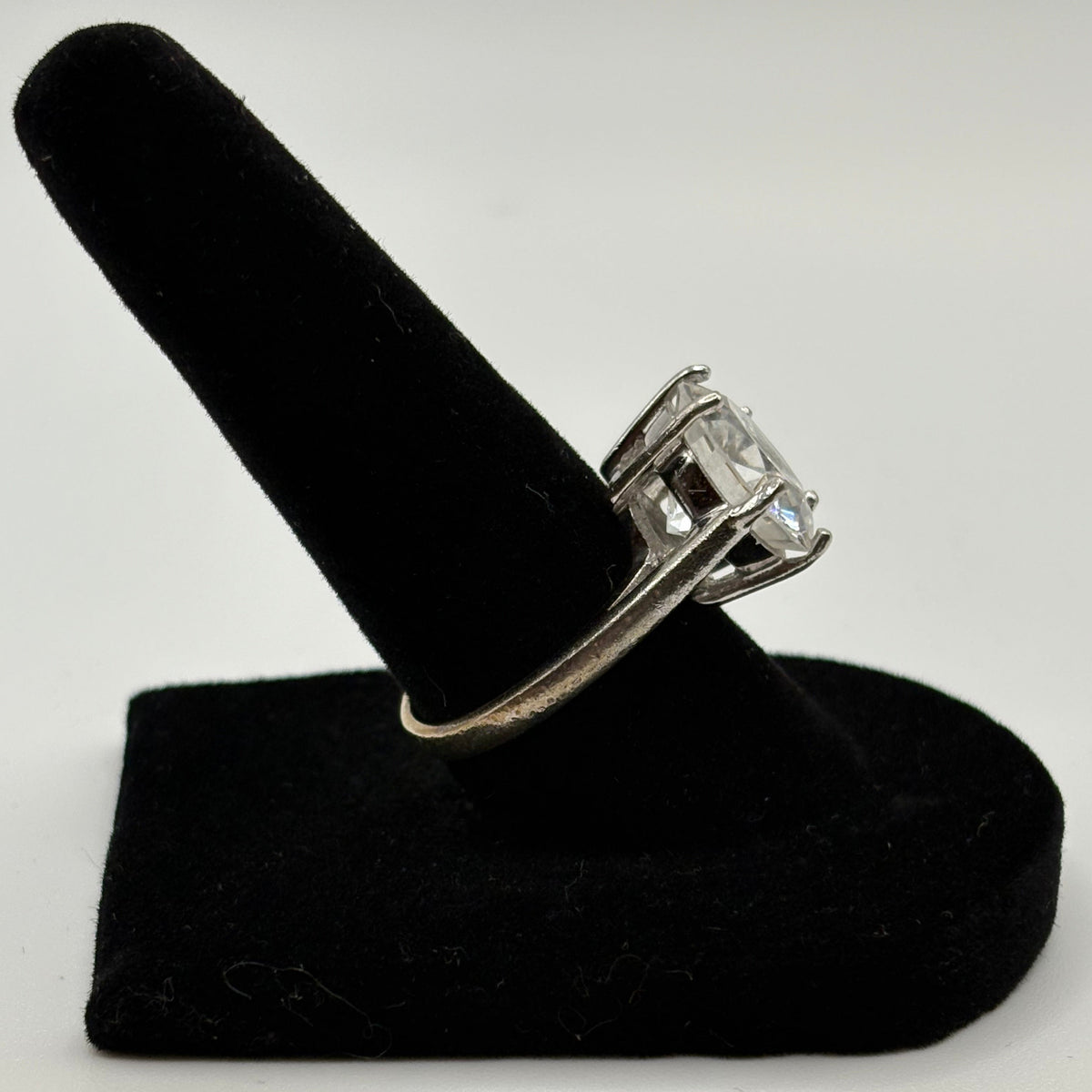 Six Prong Sterling Silver Moissanite Solitaire Ring Size 6.5