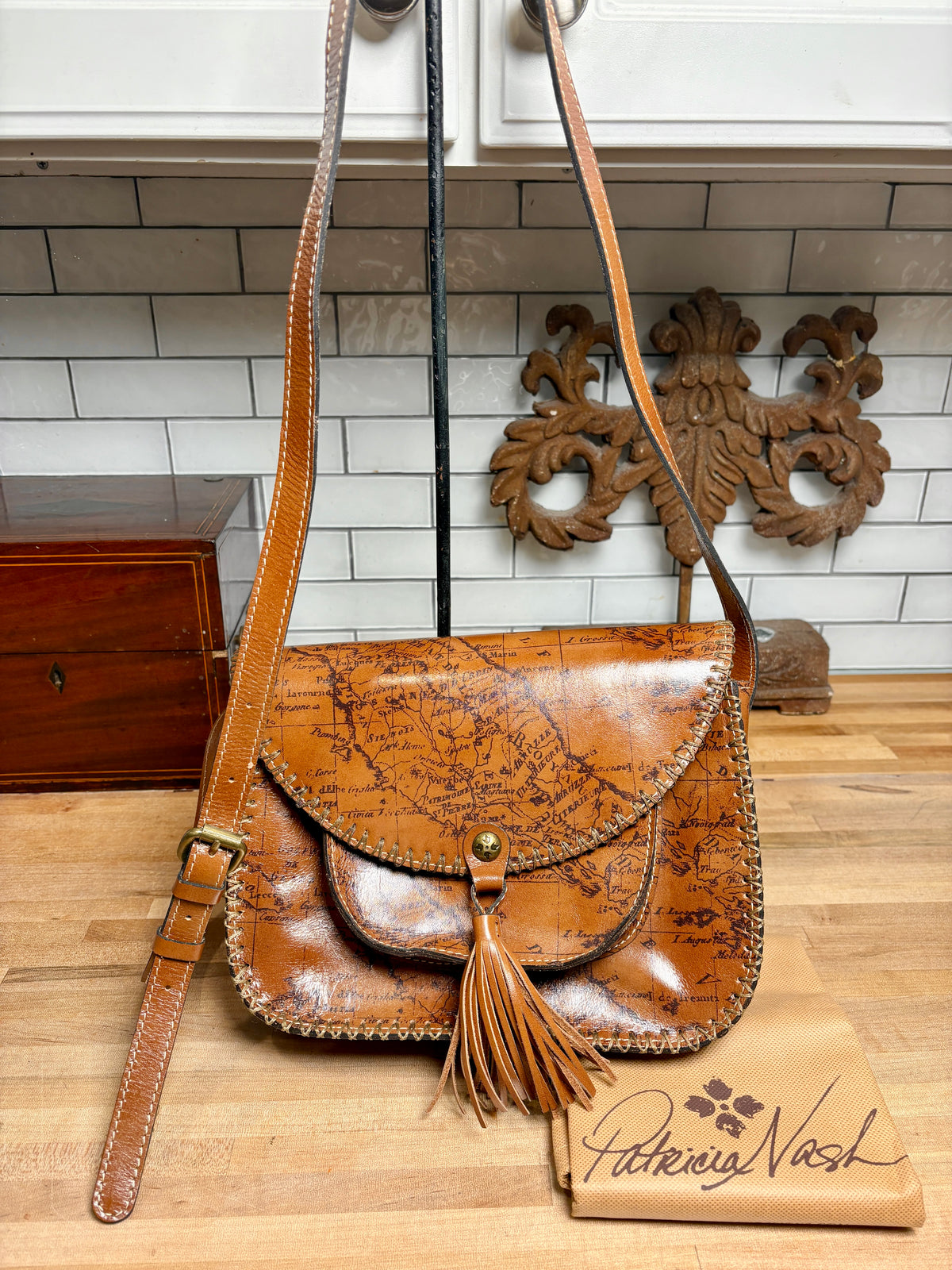 Patricia Nash Beaumont Flap Crossbody Signature Map Collection