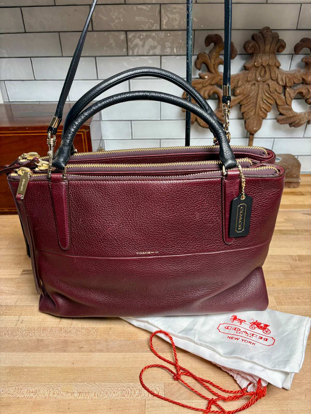 Coach Weekend Borough Bag - Oxblood NWT