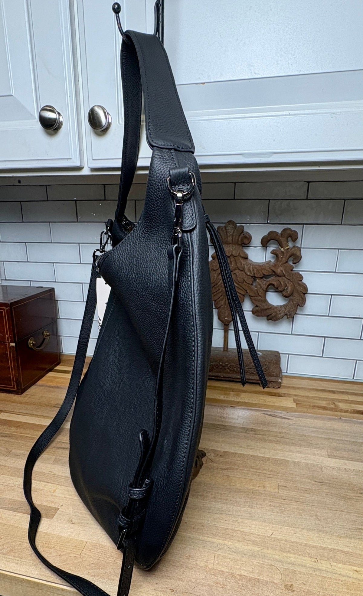 Sophia Delli Paris Black Leather Shoulder Tote and Crossbody Bag – Brand New with Tags