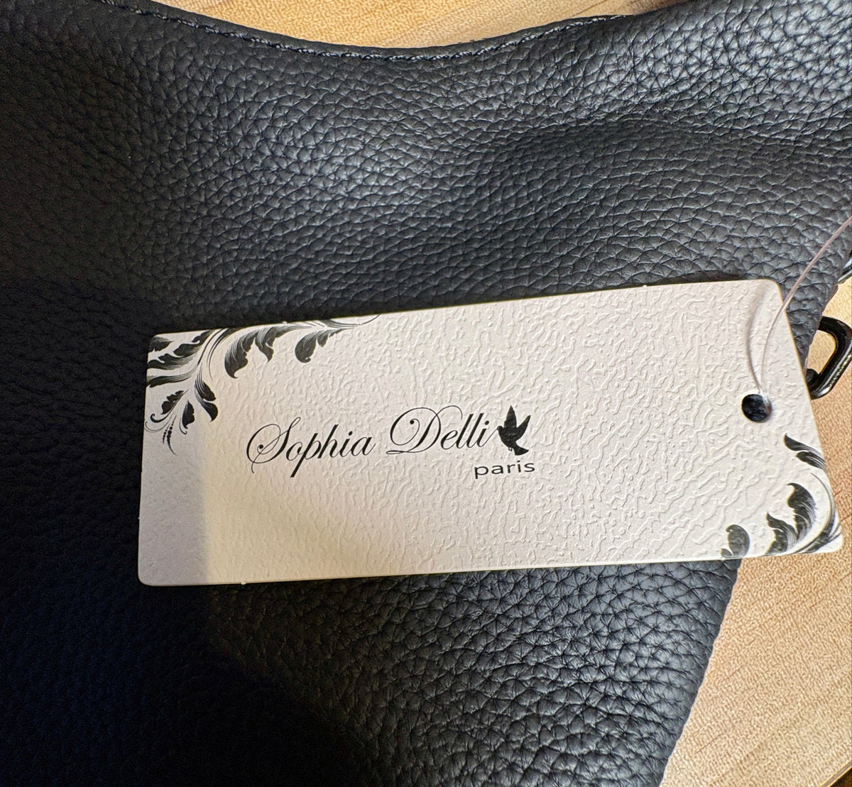 Sophia Delli Paris Black Leather Shoulder Tote and Crossbody Bag – Brand New with Tags