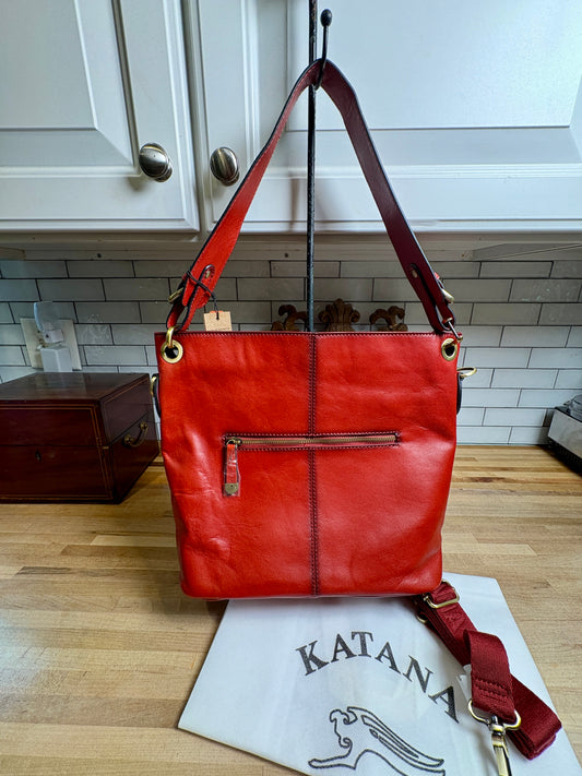 Red Katana Parisian Leather Tote - Brand New with Tags