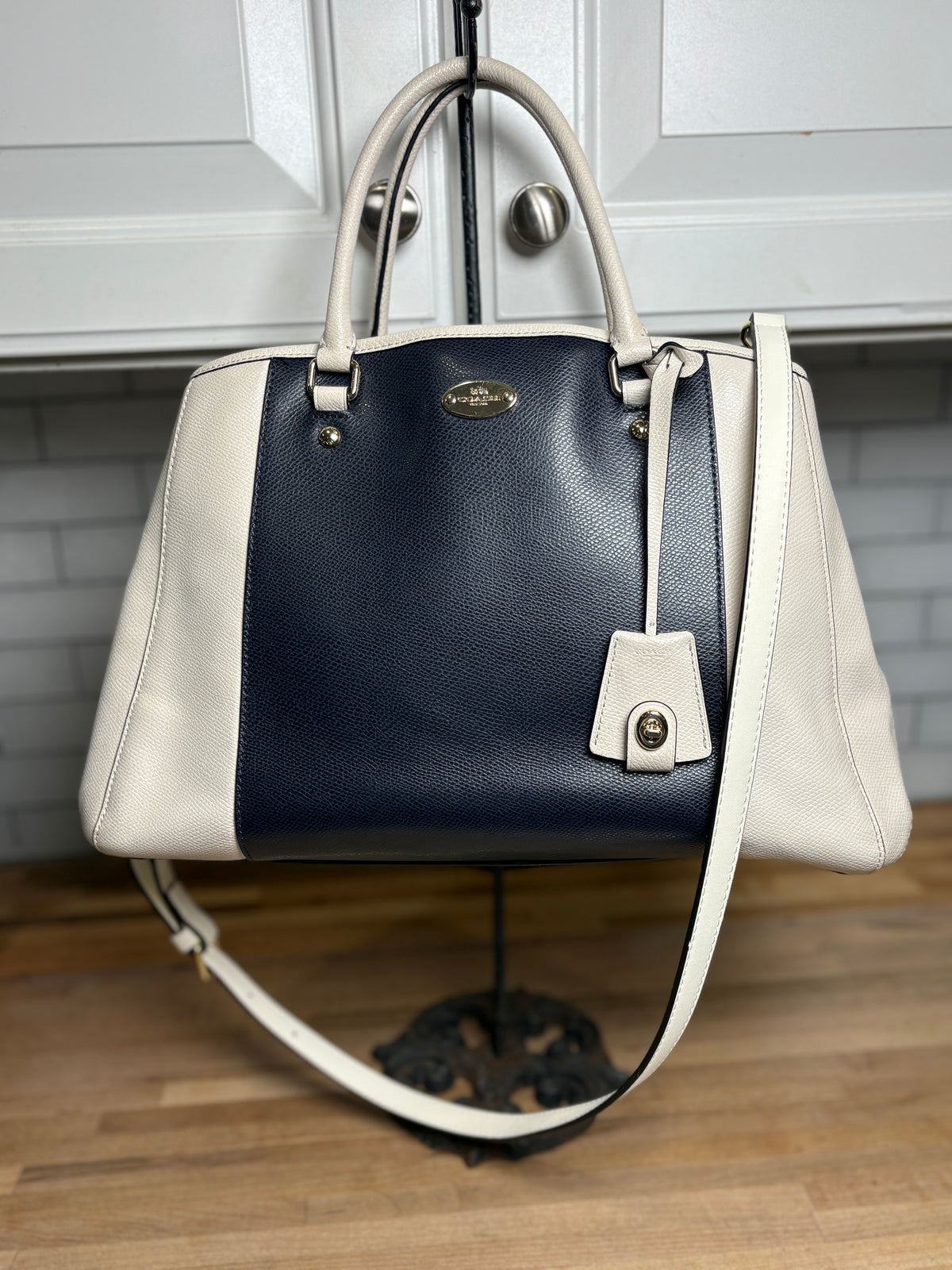 Coach Margot Carryall in Bicolor Crossgrain Leather F34913