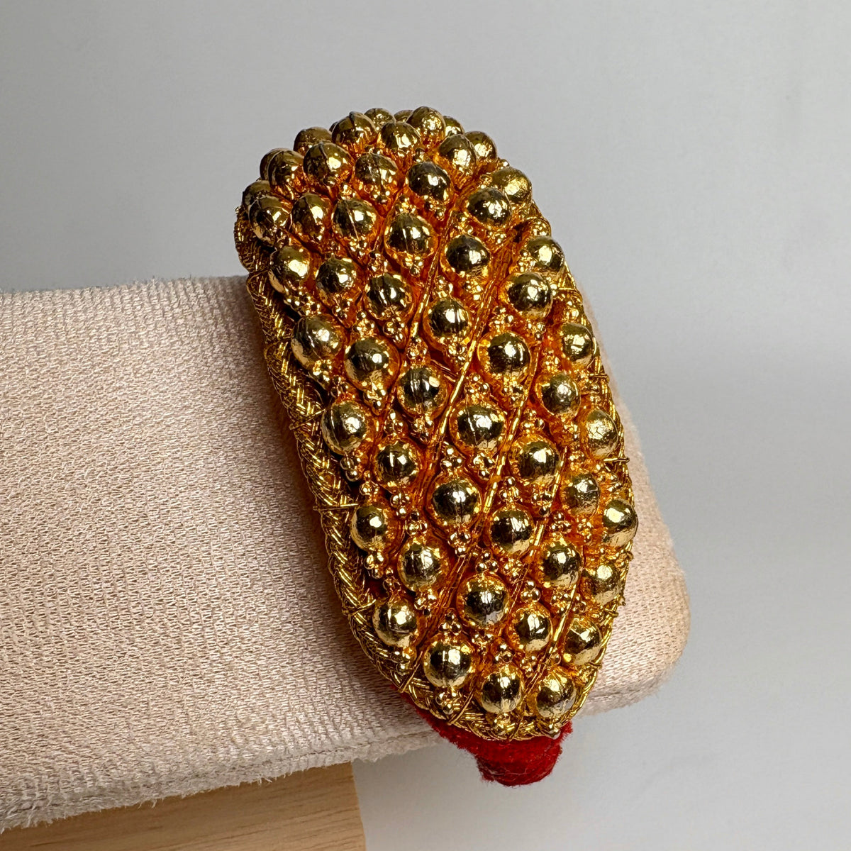 Rajasthani Golden Puncha with Red Velvet Bracelet